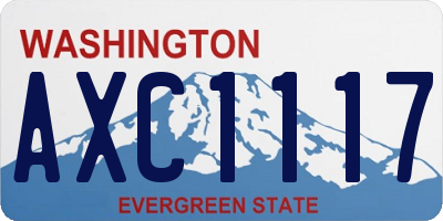 WA license plate AXC1117