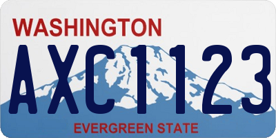 WA license plate AXC1123