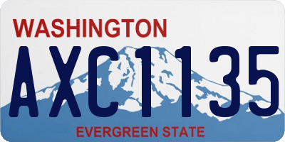 WA license plate AXC1135