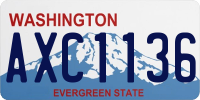 WA license plate AXC1136