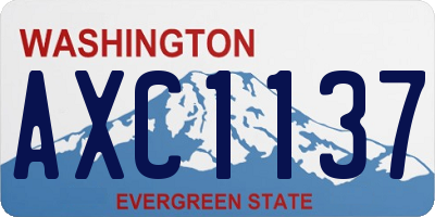 WA license plate AXC1137