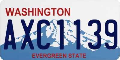 WA license plate AXC1139