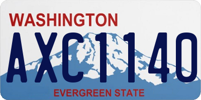 WA license plate AXC1140