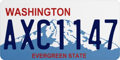 WA license plate AXC1147