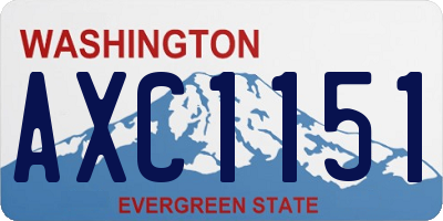 WA license plate AXC1151
