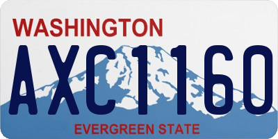 WA license plate AXC1160