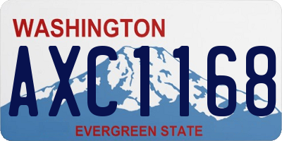 WA license plate AXC1168