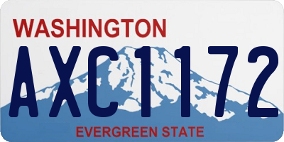WA license plate AXC1172