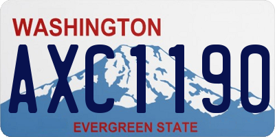 WA license plate AXC1190