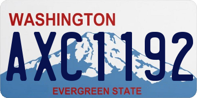 WA license plate AXC1192