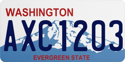 WA license plate AXC1203
