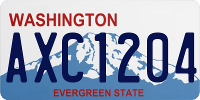 WA license plate AXC1204