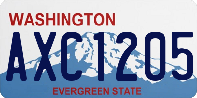 WA license plate AXC1205