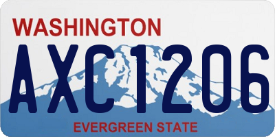 WA license plate AXC1206