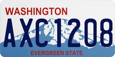 WA license plate AXC1208