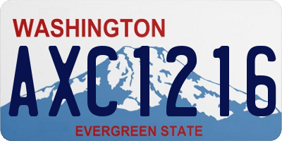 WA license plate AXC1216