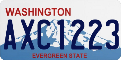 WA license plate AXC1223