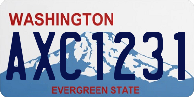 WA license plate AXC1231