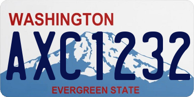 WA license plate AXC1232