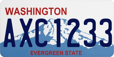 WA license plate AXC1233