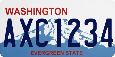 WA license plate AXC1234