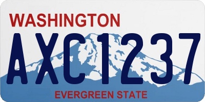 WA license plate AXC1237