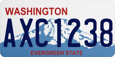 WA license plate AXC1238