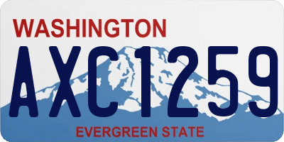 WA license plate AXC1259