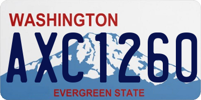 WA license plate AXC1260