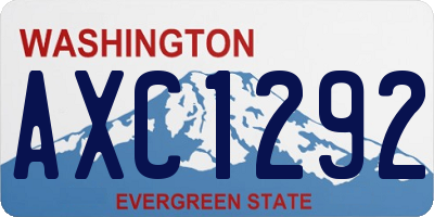 WA license plate AXC1292