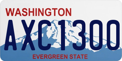 WA license plate AXC1300