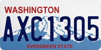 WA license plate AXC1305