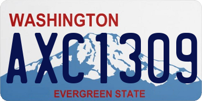 WA license plate AXC1309