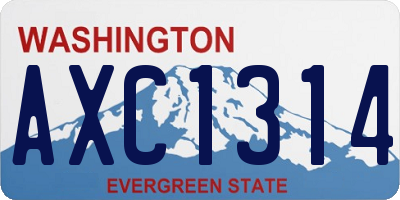 WA license plate AXC1314