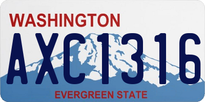 WA license plate AXC1316