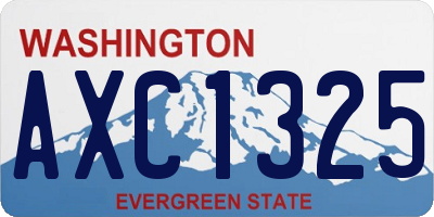 WA license plate AXC1325