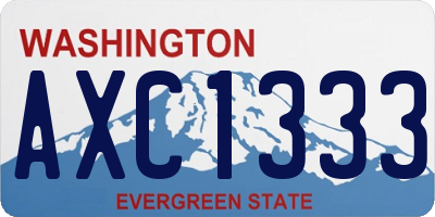 WA license plate AXC1333