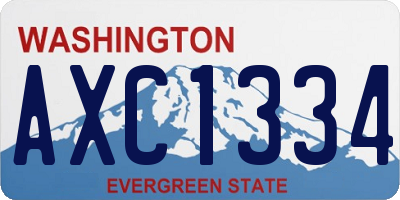 WA license plate AXC1334