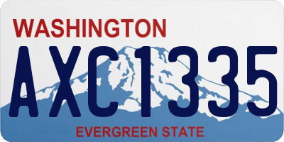 WA license plate AXC1335