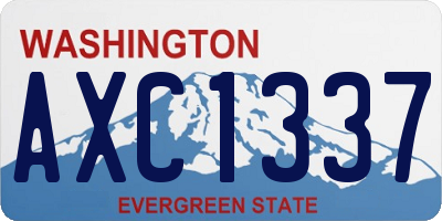 WA license plate AXC1337