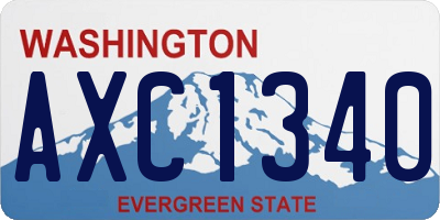 WA license plate AXC1340