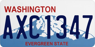 WA license plate AXC1347