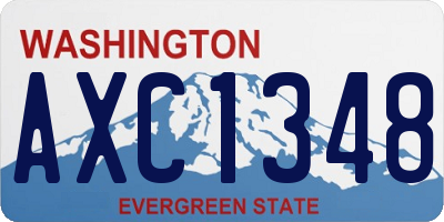 WA license plate AXC1348