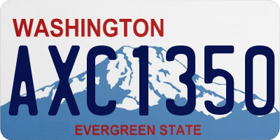 WA license plate AXC1350
