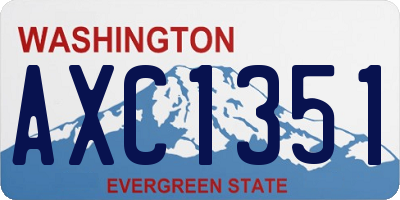 WA license plate AXC1351