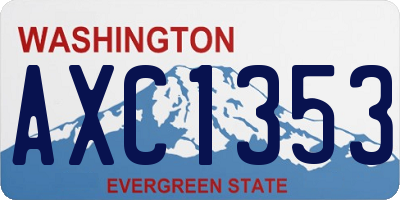 WA license plate AXC1353