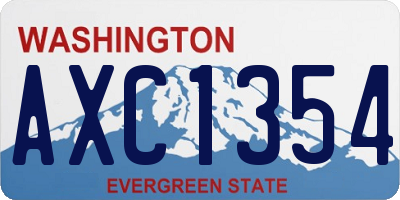 WA license plate AXC1354