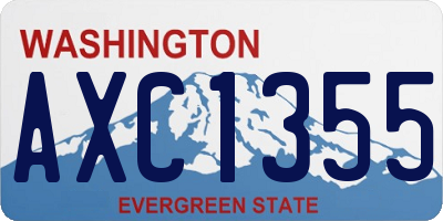 WA license plate AXC1355