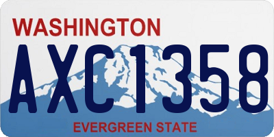 WA license plate AXC1358