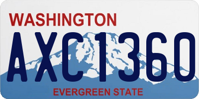 WA license plate AXC1360